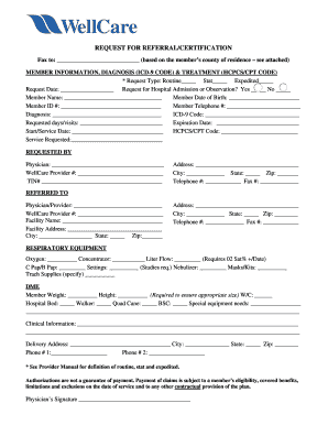 Request for Referral/Certification