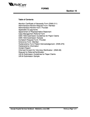 Georgia Medicaid Provider Administrative Review Request Form
