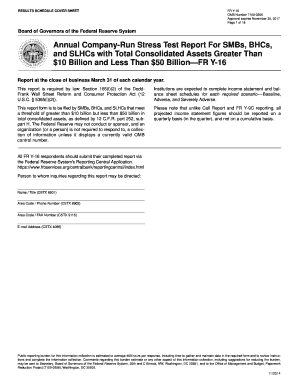 FR Y-16 Annual Company-Run Stress Test Report