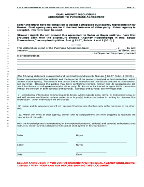 Minnesota Dual Agency Disclosure Addendum