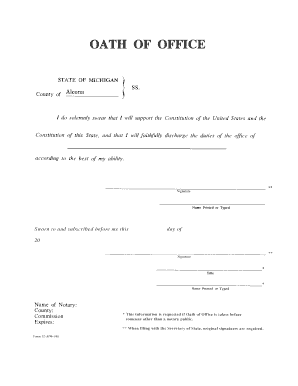 Michigan Oath of Office