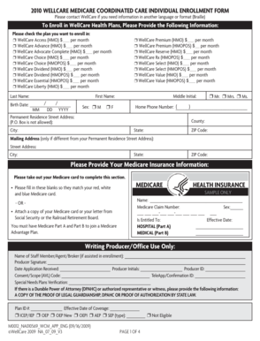 WellCare Medicare Enrollment Form