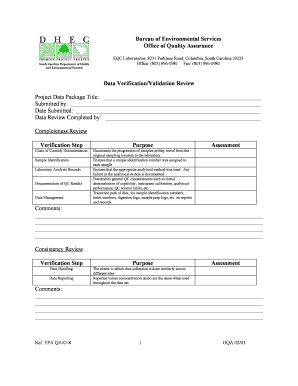 Environmental Data Verification Form