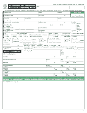 New York City Disease Reporting Form