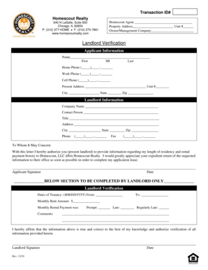 Landlord Verification Form