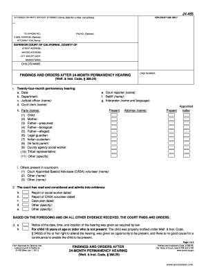 Findings and Orders After 24-Month Permanency Hearing