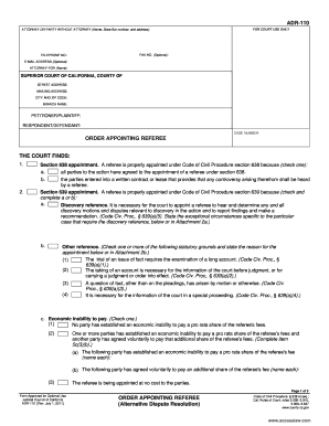 California Order Appointing Referee