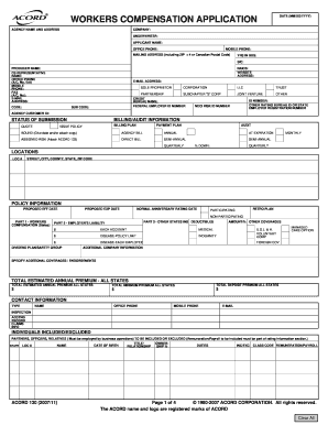 Workers Compensation Application Form