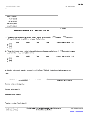 California Ignition Interlock Noncompliance Report