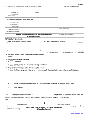 Notice of Opposition to Claim of Exemption