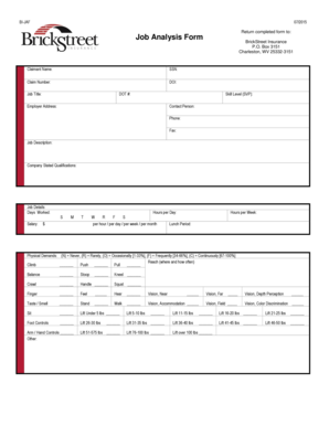 Job Analysis Form
