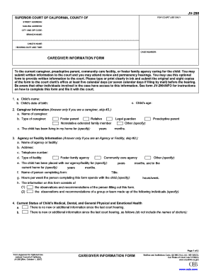California Caregiver Information Form