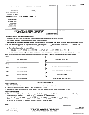 Stipulation and Order for Custody and Visitation of Children