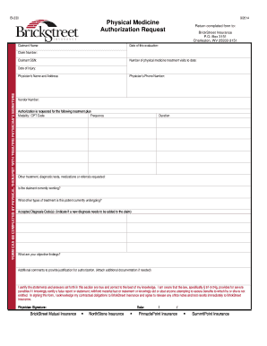 BrickStreet Insurance Authorization Request