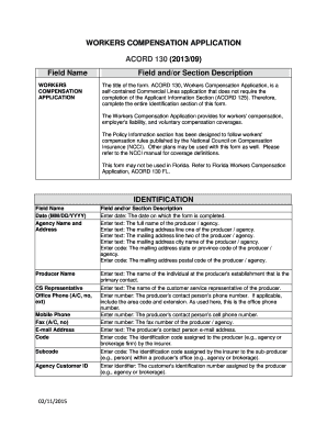 ACORD 130 Workers Compensation Application