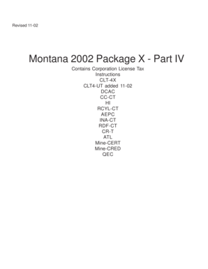 Montana Corporation License Tax Form CLT-4