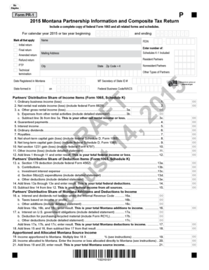 Montana Partnership Information and Composite Tax Return