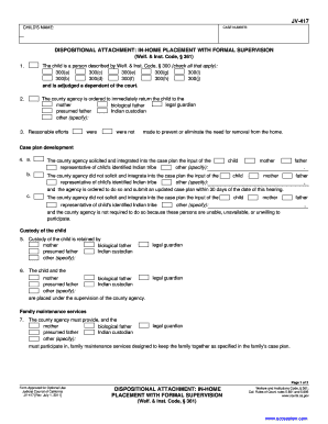 California JV-417 Dispositional Attachment