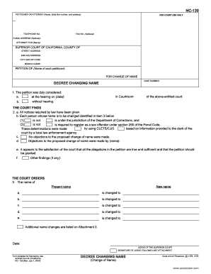 California Name Change Decree