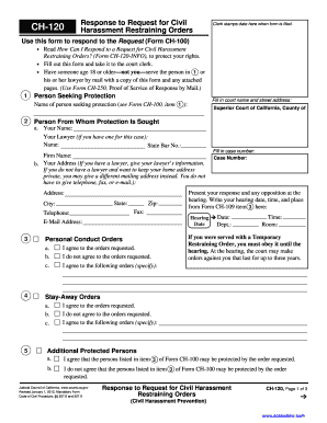 Response to Request for Civil Harassment Restraining Order