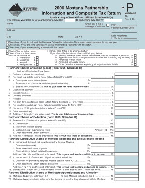 Montana Partnership Information and Composite Tax Return