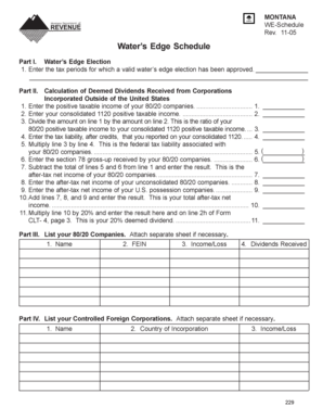 Montana Water’s Edge Schedule
