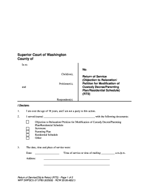 Washington Return of Service for Custody Modification