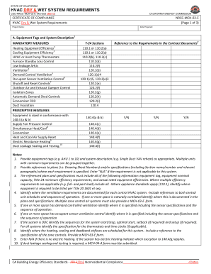 California HVAC Compliance Certificate