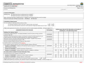 California Commercial Refrigeration Certificate of Compliance