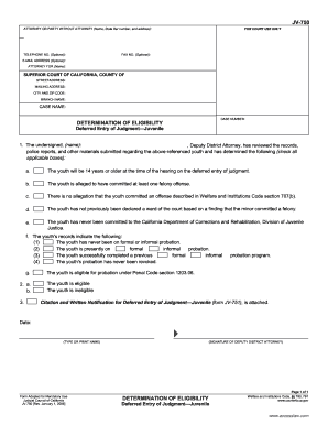 Deferred Entry of Judgment Eligibility Determination