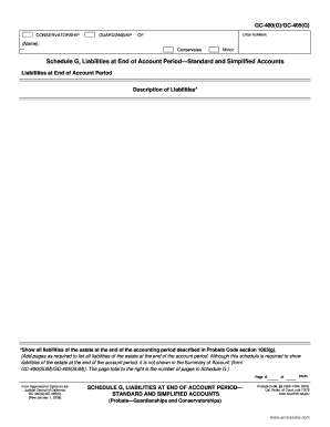 California Conservatorship Liabilities Form