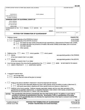 Petition for Termination of Guardianship