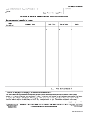 California Conservatorship Guardianship Schedule B