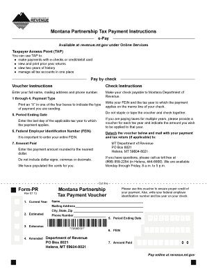 Montana Partnership Tax Payment Voucher