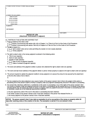 California Notice of Lien