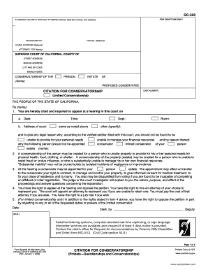 California Conservatorship Citation