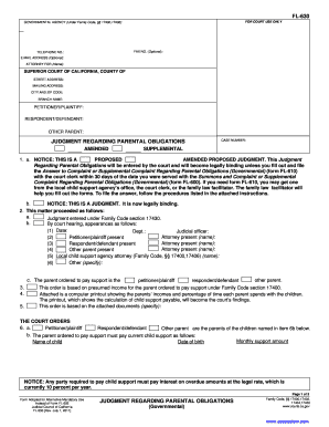 Judgment Regarding Parental Obligations