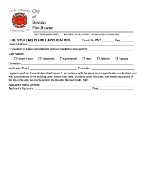 Fire Systems Permit Application
