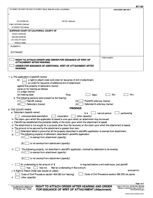 California Right to Attach Order