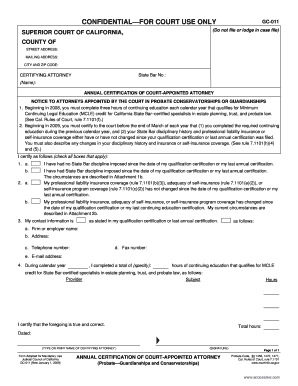 Annual Certification of Court-Appointed Attorney