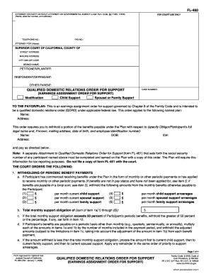Qualified Domestic Relations Order for Support