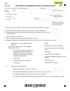 Montana Disregarded Entity Information Return