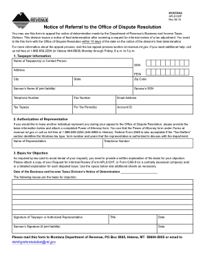 Montana Tax Appeal Notice of Referral