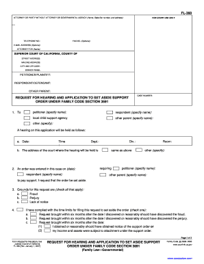 Request to Set Aside Support Order