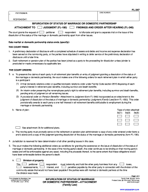 California Bifurcation of Marriage Status Form