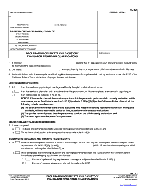 California Child Custody Evaluator Declaration Form