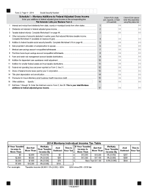 Montana Schedule I Form