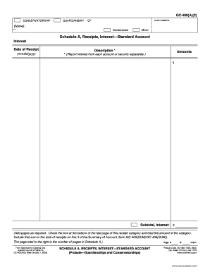 California Conservatorship Guardianship Receipts Interest Form