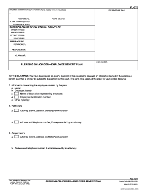 Pleading on Joinder Employee Benefit Plan
