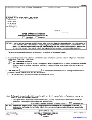 California Notice of Proposed Action